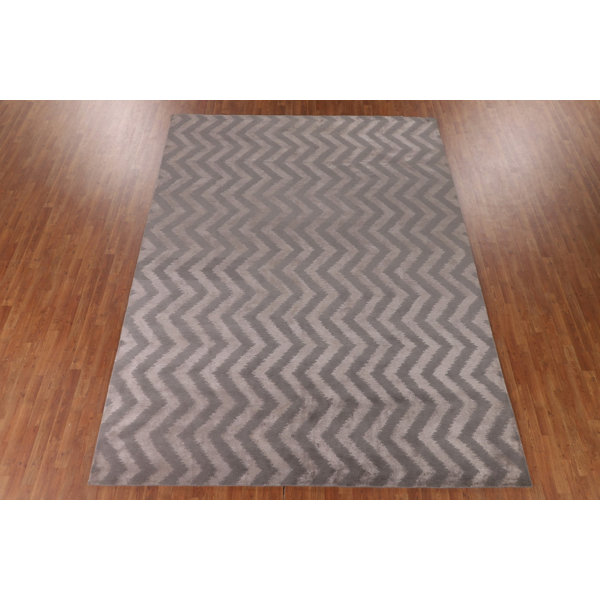 Rugsource Handmade Hand Knotted Cotton Greys & Charcoal Rug Wayfair